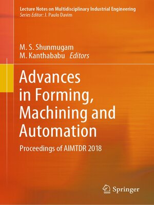 cover image of Advances in Forming, Machining and Automation